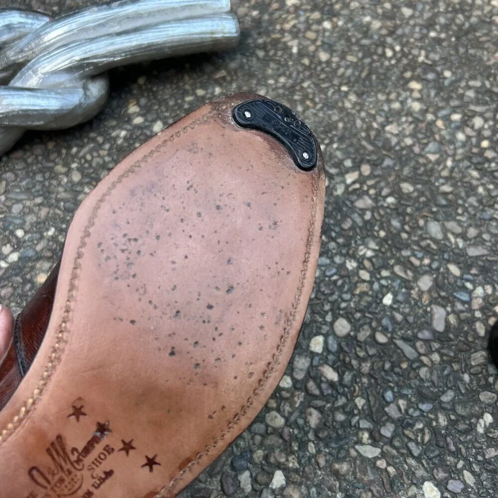 Johnston & Murphy Aristocraft USA Made Vintage Brown Lizard Slip On Dress Shoes